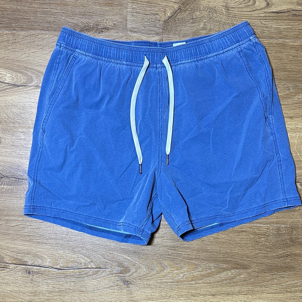 Fair Harbor Men’s Blue Shorts Green Lining Large